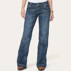 Clearance Stetson 214 City Trouser Jeans With Chevron Back Pocket Blue