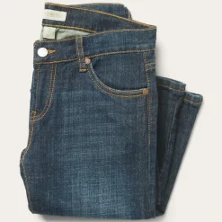 New Stetson 816 Classic Boot Cut Jeans In Dark Wash Blue