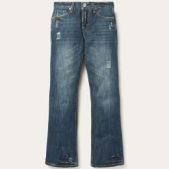 Stetson 1014 Fit Destructed Dark Wash Jeans Blue