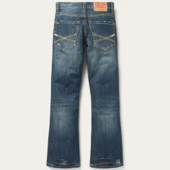 Stetson 1014 Fit Destructed Dark Wash Jeans Blue