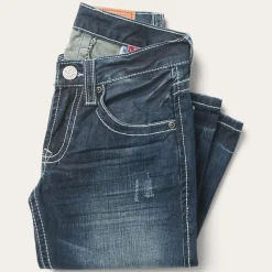 Best Stetson 1014 Fit Destructed Medium Wash Jeans Blue