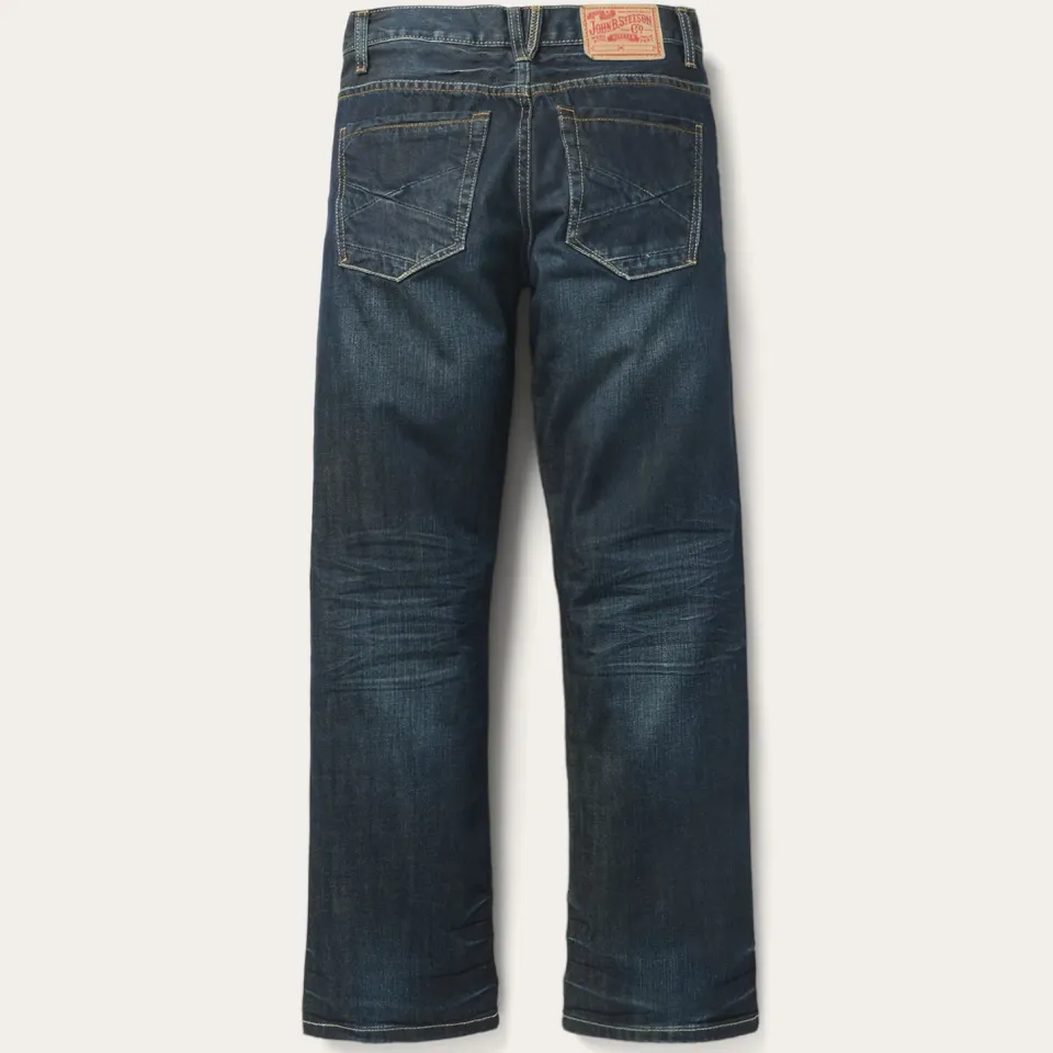 Outlet Stetson 1312 Fit Jeans With a Pieced Back Pocket Blue