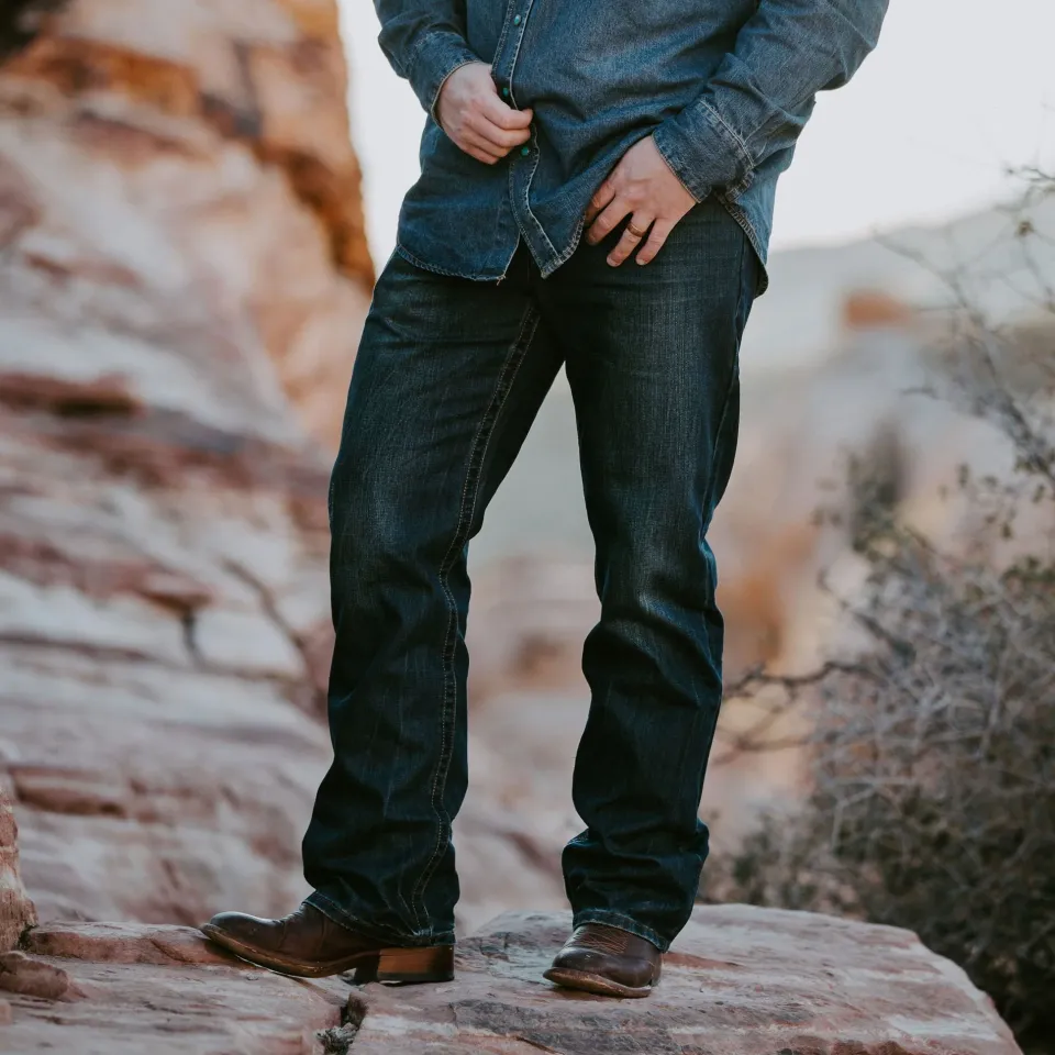 Outlet Stetson 1312 Fit Jeans With a Pieced Back Pocket Blue