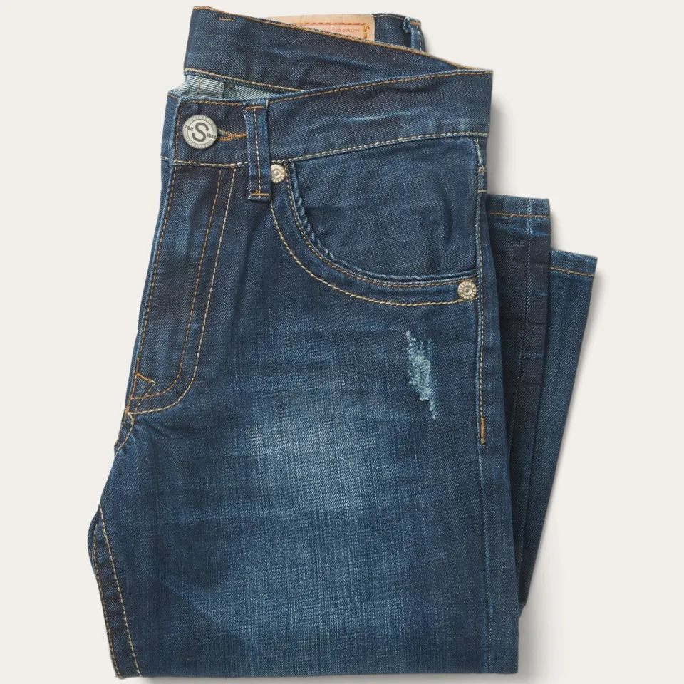 Stetson 1312 Fit Jeans With Back Pocket Detail Blue