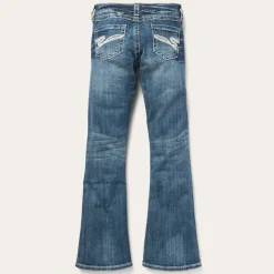 New Stetson 816 Fit Jeans With White "S" Back Pocket Blue