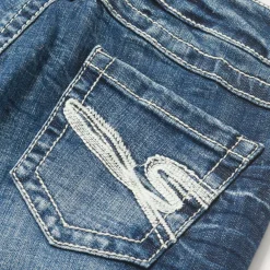New Stetson 816 Fit Jeans With White "S" Back Pocket Blue