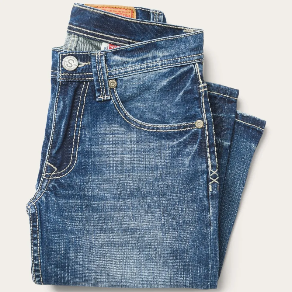 Discount Stetson 1312 Fit Light Wash Jeans Blue