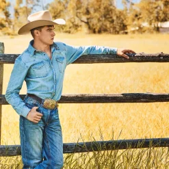 Discount Stetson 1520 Fit Light Wash Jeans With Tacking Blue