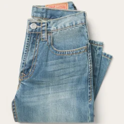Best Stetson 1520 Fit Light Wash Jeans With Tacking Blue