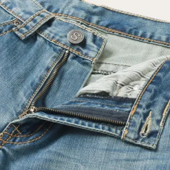 Best Stetson 1520 Fit Light Wash Jeans With Tacking Blue