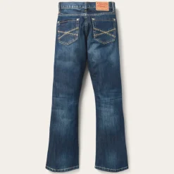 Sale Stetson 1014 Fit Semi-Destructed Wash Jeans Blue