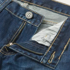 Sale Stetson 1014 Fit Semi-Destructed Wash Jeans Blue