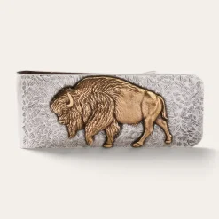 New Stetson American Buffalo Money Clip Sterling Silver/Brass
