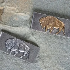 Hot Stetson American Buffalo Money Clip Sterling Silver/Brass