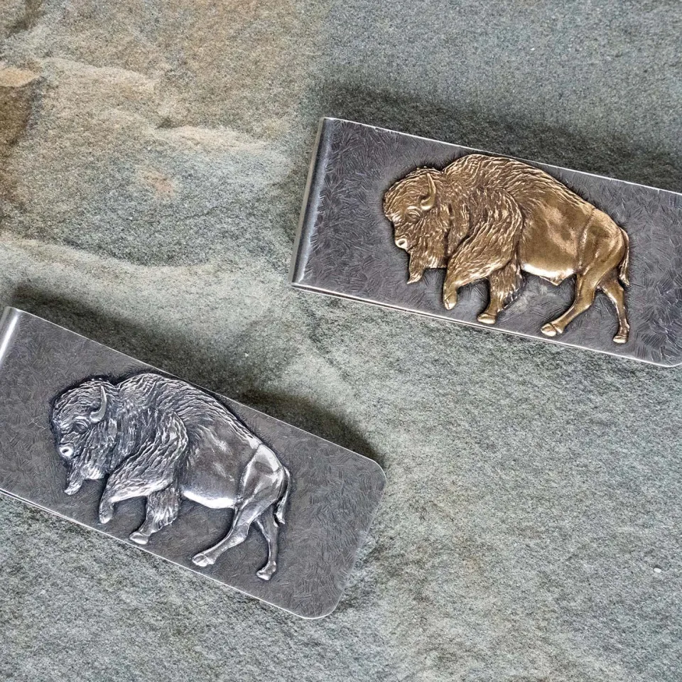 Hot Stetson American Buffalo Money Clip Sterling Silver