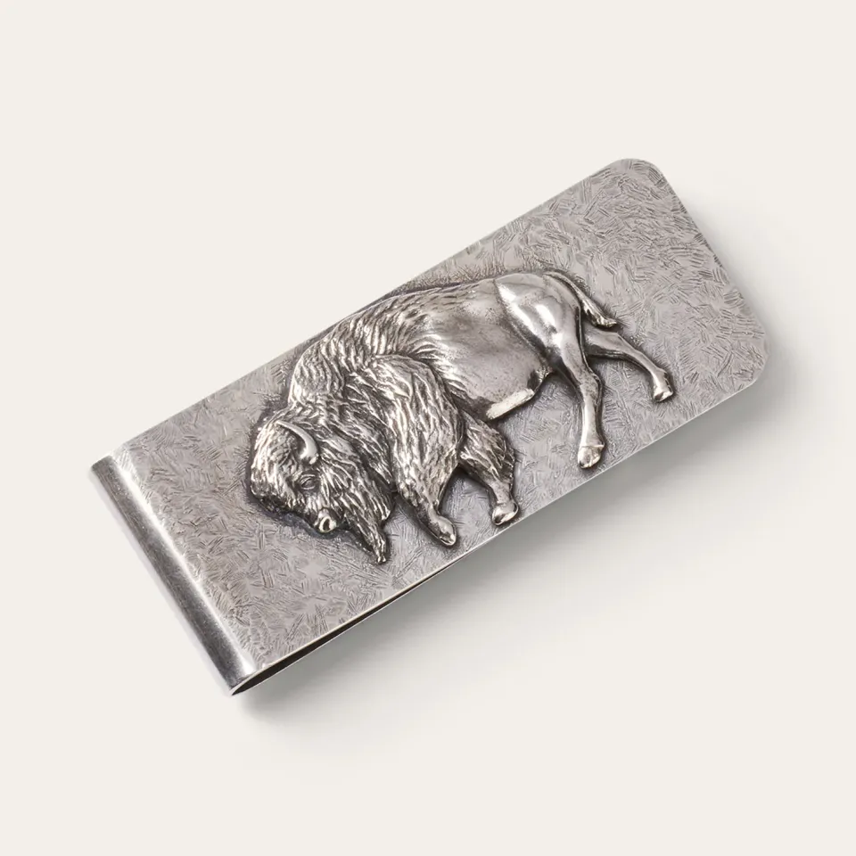 Hot Stetson American Buffalo Money Clip Sterling Silver