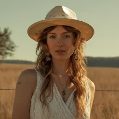 Outlet Stetson Andromeda Vented Straw Fedora Natural