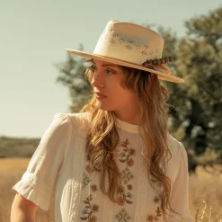 Outlet Stetson Andromeda Vented Straw Fedora Natural