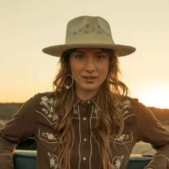 Outlet Stetson Andromeda Vented Straw Fedora Natural