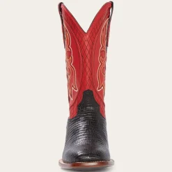 Stetson Arlington Teju Red Matte Cowboy Boot Black