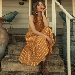 Clearance Stetson Aztec Dress Yellow