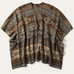 Hot Stetson Aztec Print Sweater Poncho Multi