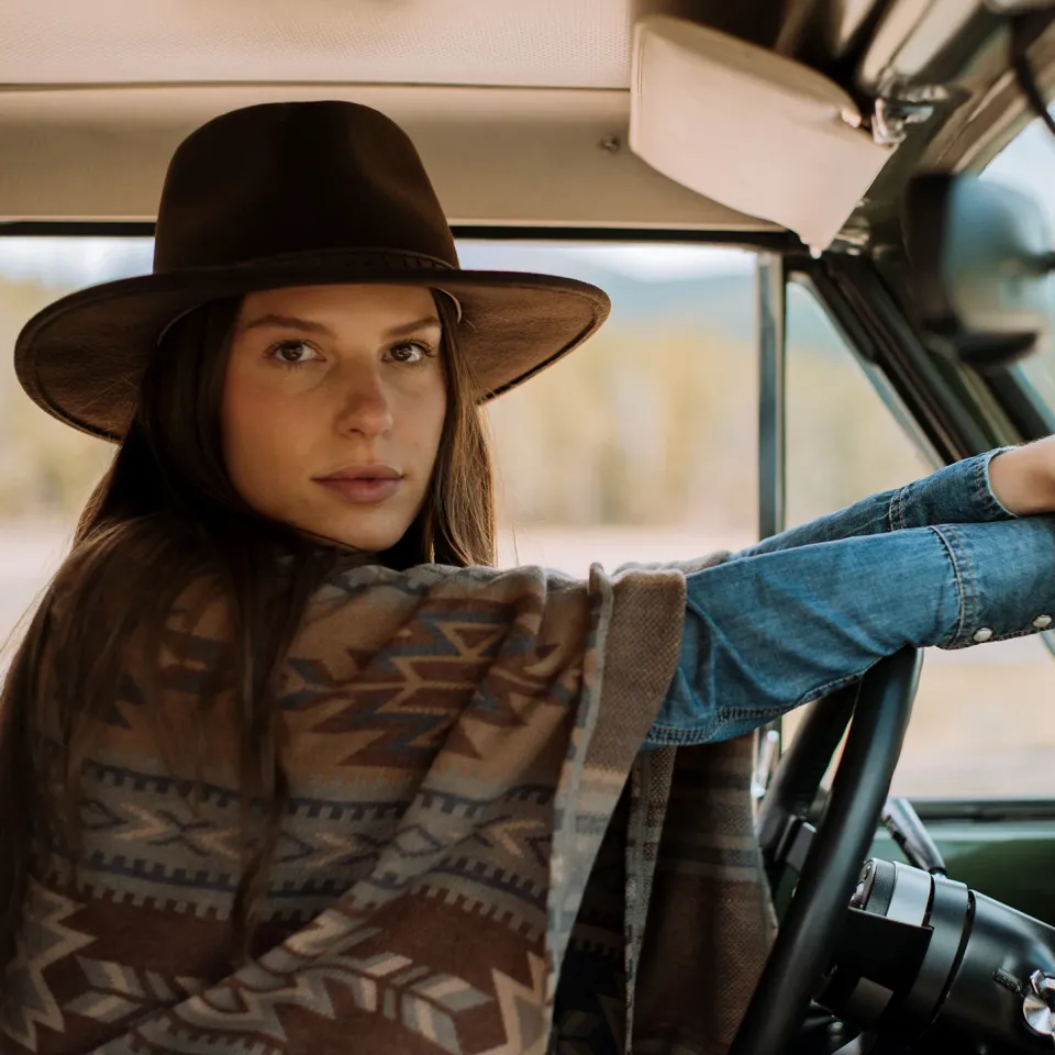 Hot Stetson Aztec Print Sweater Poncho Multi