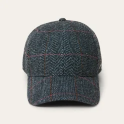 Best Stetson Baseball Cap Wool Blue Herringbone
