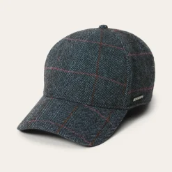 Best Stetson Baseball Cap Wool Blue Herringbone