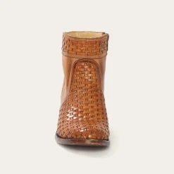 Outlet Stetson Basketweave Side Zip Ankle Boot Brown