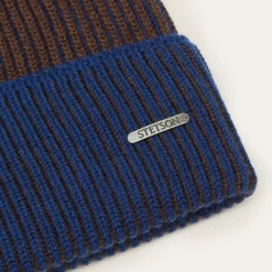 Hot Stetson Beanie Merino Wool Brown/Blue
