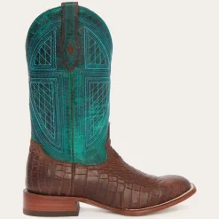 New Stetson Big Horn Tobacco Alligator Cowboy Boot Brown