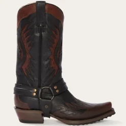 Discount Stetson Biker Outlaw Oiled Leather Cowboy Boot Brown