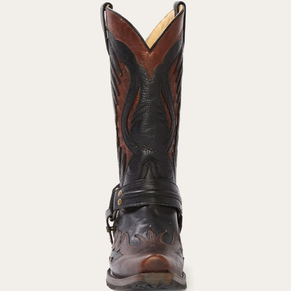 Discount Stetson Biker Outlaw Oiled Leather Cowboy Boot Brown