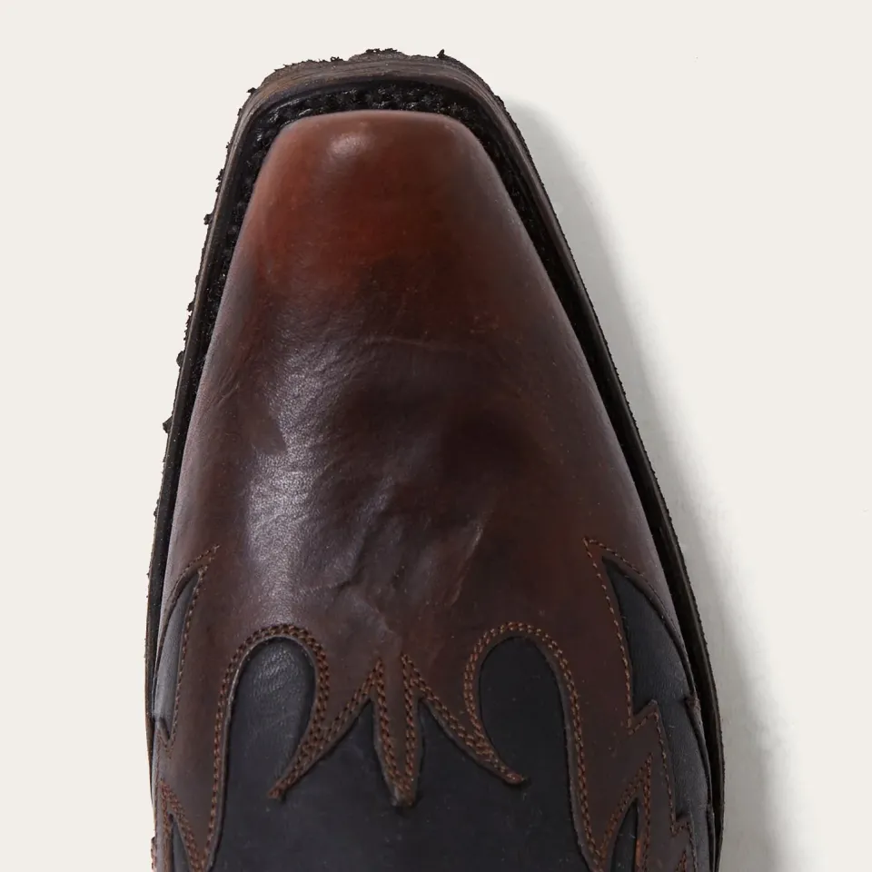 Discount Stetson Biker Outlaw Oiled Leather Cowboy Boot Brown