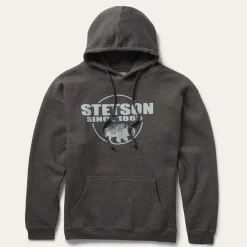 Clearance Stetson Bison Hoodie Grey