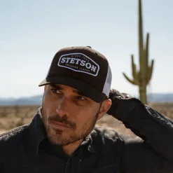 Outlet Stetson Core Patch Trucker Cap Black
