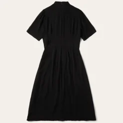 Clearance Stetson Herringbone Twill Midi Dress Black