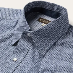 Online Stetson Deco Geo Print Western Shirt Blue