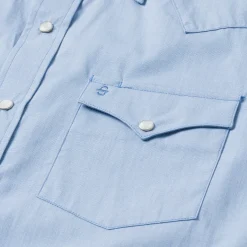 Sale Stetson End On End Solid Shirt Blue