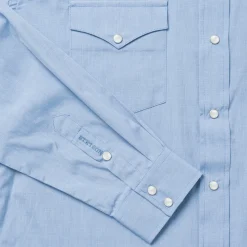 Sale Stetson End On End Solid Shirt Blue