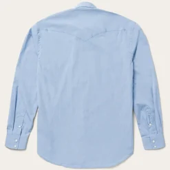 Outlet Stetson End On End Solid Shirt Blue