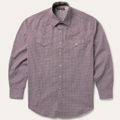 Sale Stetson Four Point Geo Print Western Shirt Blue