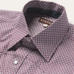 Sale Stetson Four Point Geo Print Western Shirt Blue
