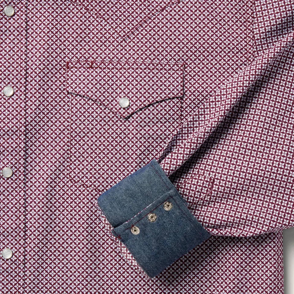 Sale Stetson Four Point Geo Print Western Shirt Blue