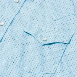 Stetson Lattice Print Western Shirt Blue