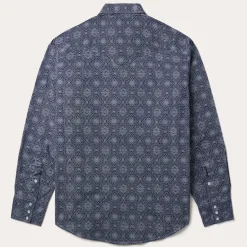 Sale Stetson Medallion Print Western Shirt Blue
