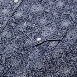 Sale Stetson Medallion Print Western Shirt Blue