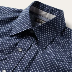 Clearance Stetson Polaris Geo Print Western Shirt Blue