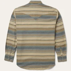 Online Stetson Stripe Flannel Western Shirt Blue